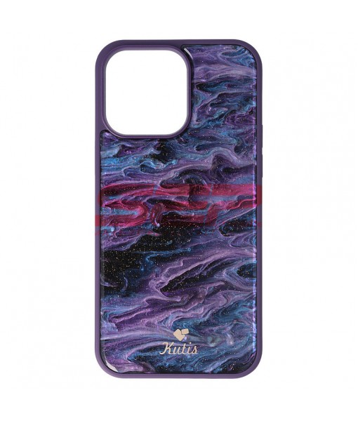 Husa iPhone 15 Pro, Plastic Dur, Marble - Purple